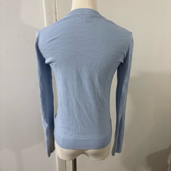 TOMMY HILFIGER Women's Baby Blue Cotton Button Cardigan Sz XXS Preppy Classic - Picture 3 of 10
